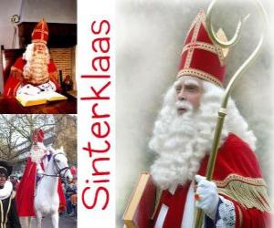 yapboz Sinterklaas. Aziz Nikolaos Hollanda, Belçika ve diğer Orta Avrupa ülkelerindeki çocuklara hediyeler getiriyor